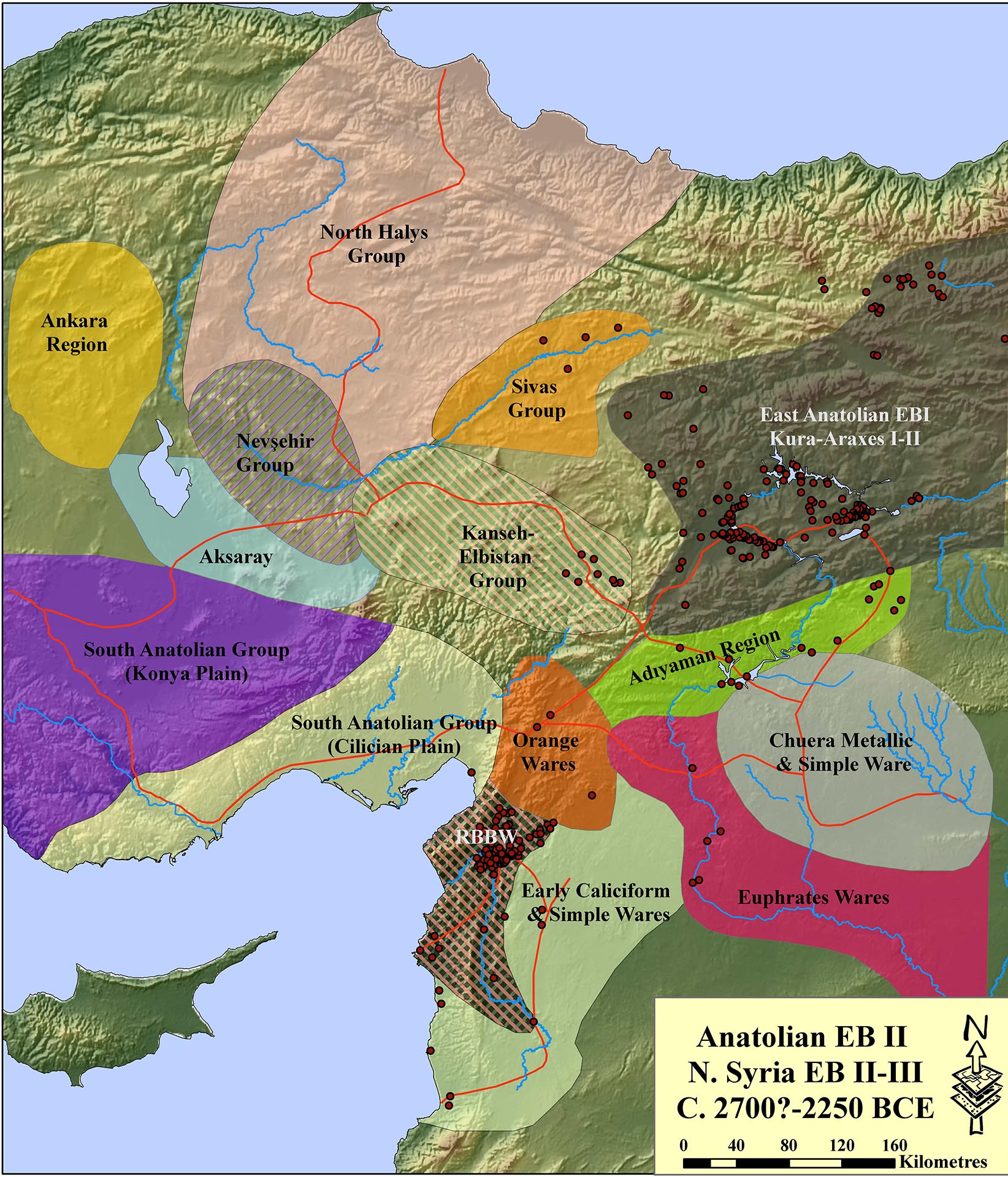 Map Early Bronze Age II Anatolia Anatolia mid000002 American 