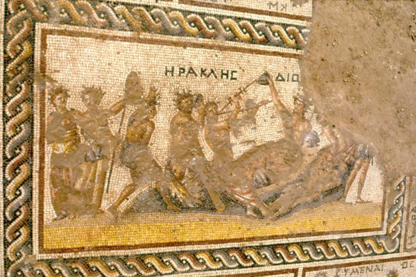 pid000512_Sepphoris_Israel_1987_12_Central-Panel-Mosaic-Herakles-and-Dionysos