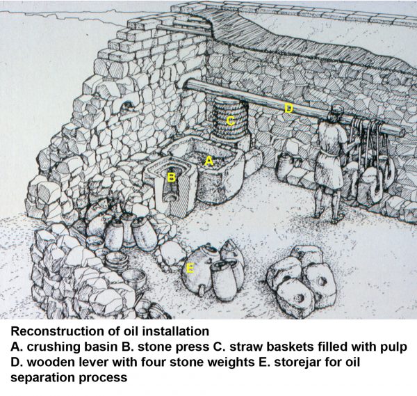 pid000539_Israel_Tel-Miqne-Ekron_1996_Artistic-Rendering-of-Olive-Oil-Production