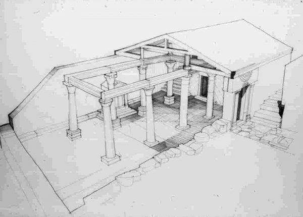 pid000590_Khirbet-Shema_Israel_1972_Cutaway-Drawing-of-Synagogue