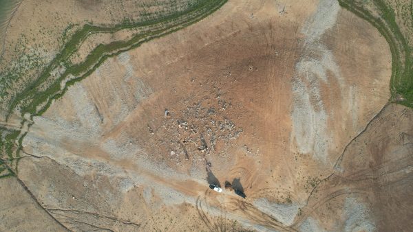 Fig. 2A: Aerial view of the site with visible graves.