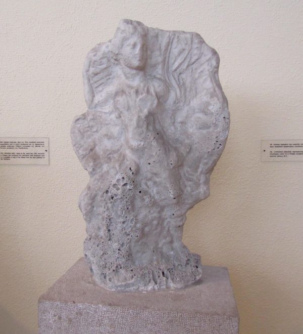 Fig. 3: Unfinished stone sculpture found under water at the harbour of Piraeus, Athens, Greece. Now in the Archaeological Museum of Piraeus. ©Katerina Velentza.