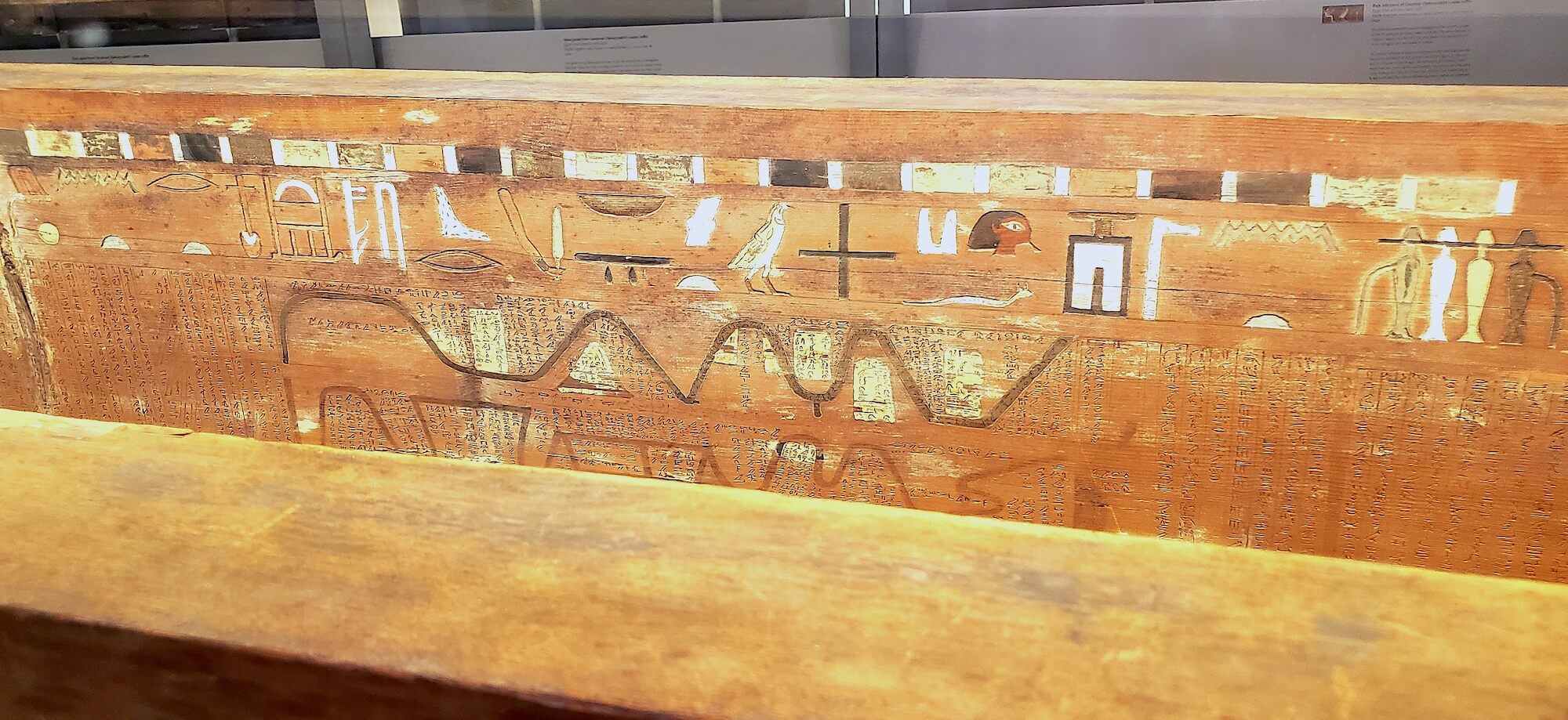 Detail of back panel (interior view) of governor Djehutynakht’s inner coffin (MFA 21.962a) from Deir el-Bersheh Tomb 10A, early 12th Dynasty. Photo by the Author.