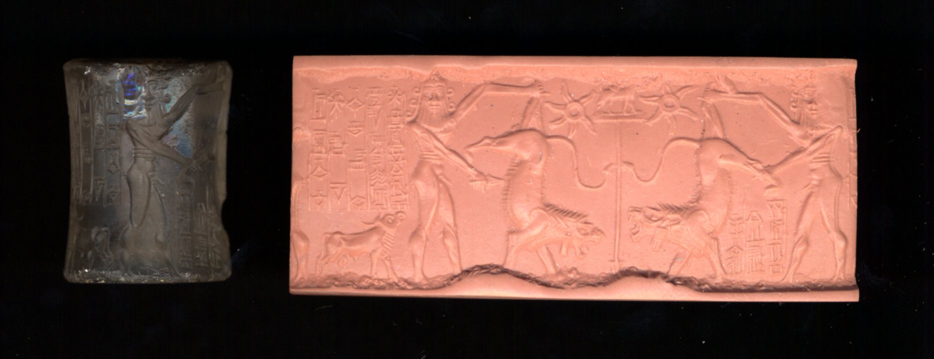 Seal with a depiction of a lion standard. Neo-Sumerian Period. British Museum 113871. (©Trustees of the British Museum).