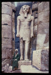 Statue of Rameses II in the Temple of Luxor. G.                  Eric and Edith Matson Photograph Collection, Library of                  Congress.