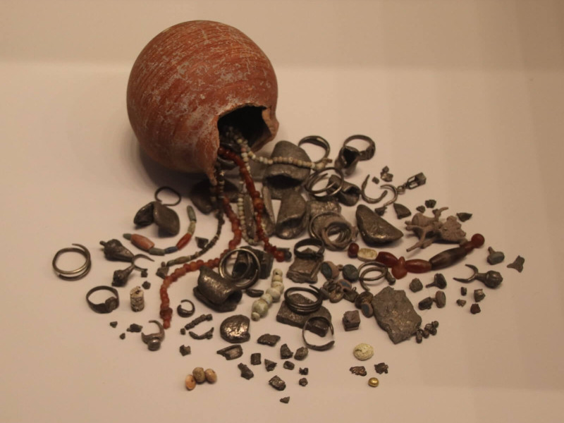 Silver hoard, Ekron (Israel), 7th century BC, Israel Museum. Photo: Gary Todd via Wikimedia Commons. CC0 1.0 Public Domain.