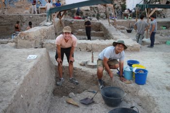 Students excavating in the field