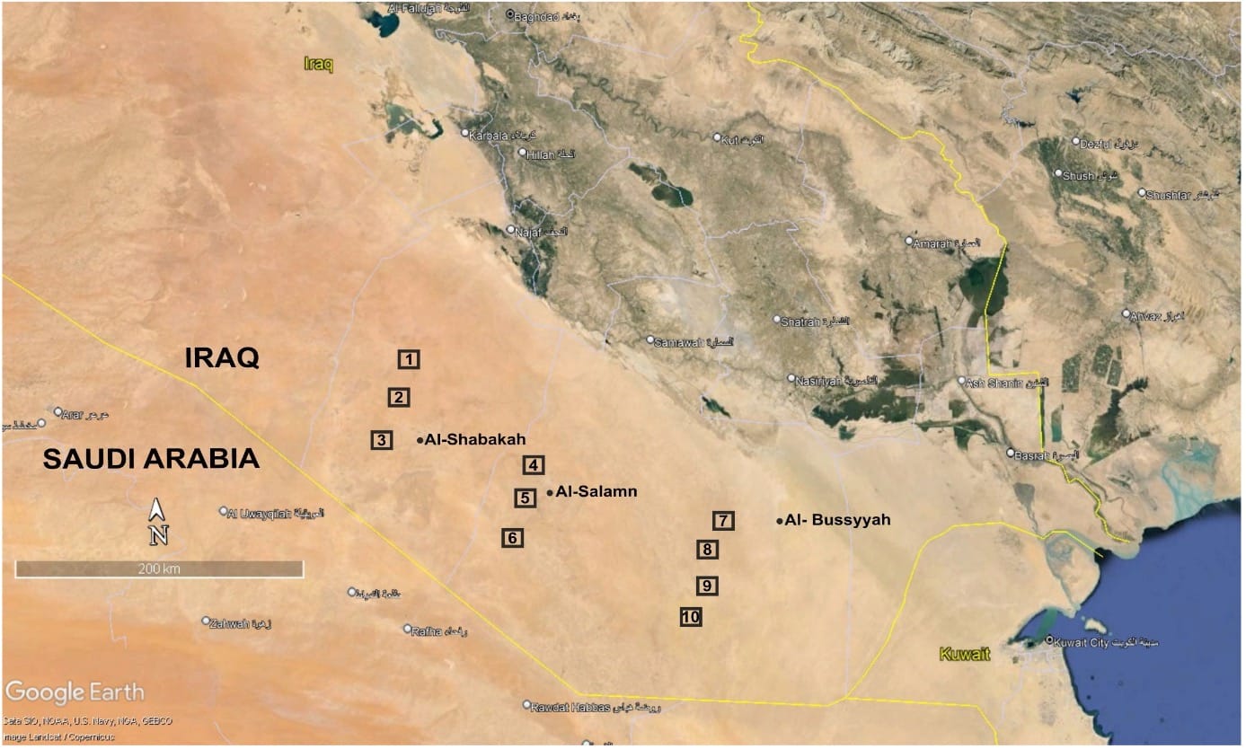 Figure 1: Location map of the ten field trip locations.