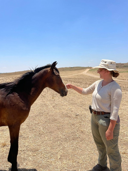 Saying hello to a visitor to the site.