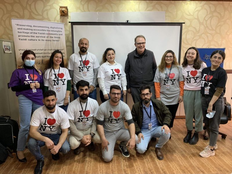 Antiquities Coalition intangible cultural heritage video digitization team partners from the social service organization Yazda, Duhok. Photo © Peter Herdrich