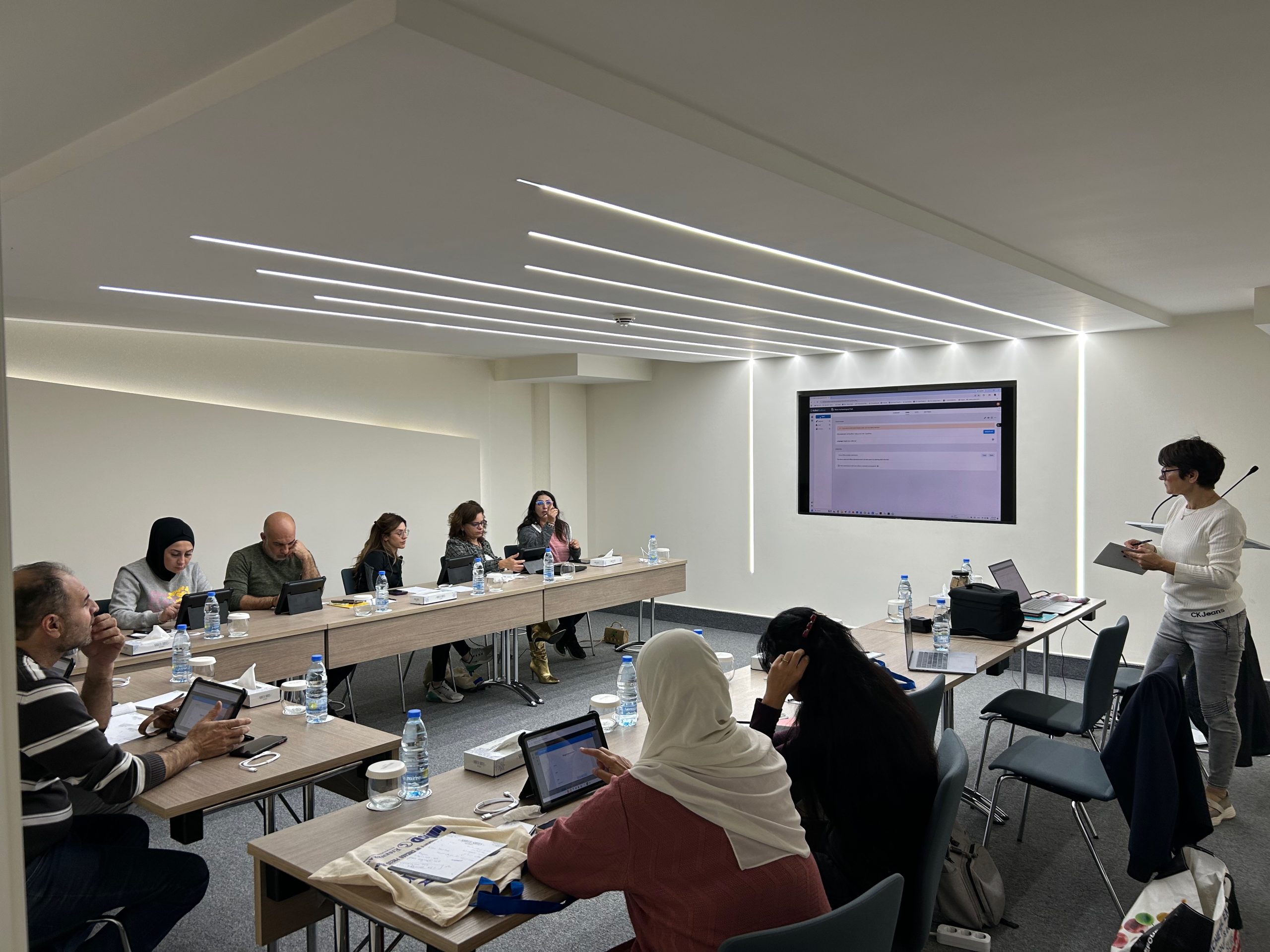 Dr. Hanan Charaf leads a training session on the use of KoboToolbox for cultural heritage documentation (Credit: ASOR).