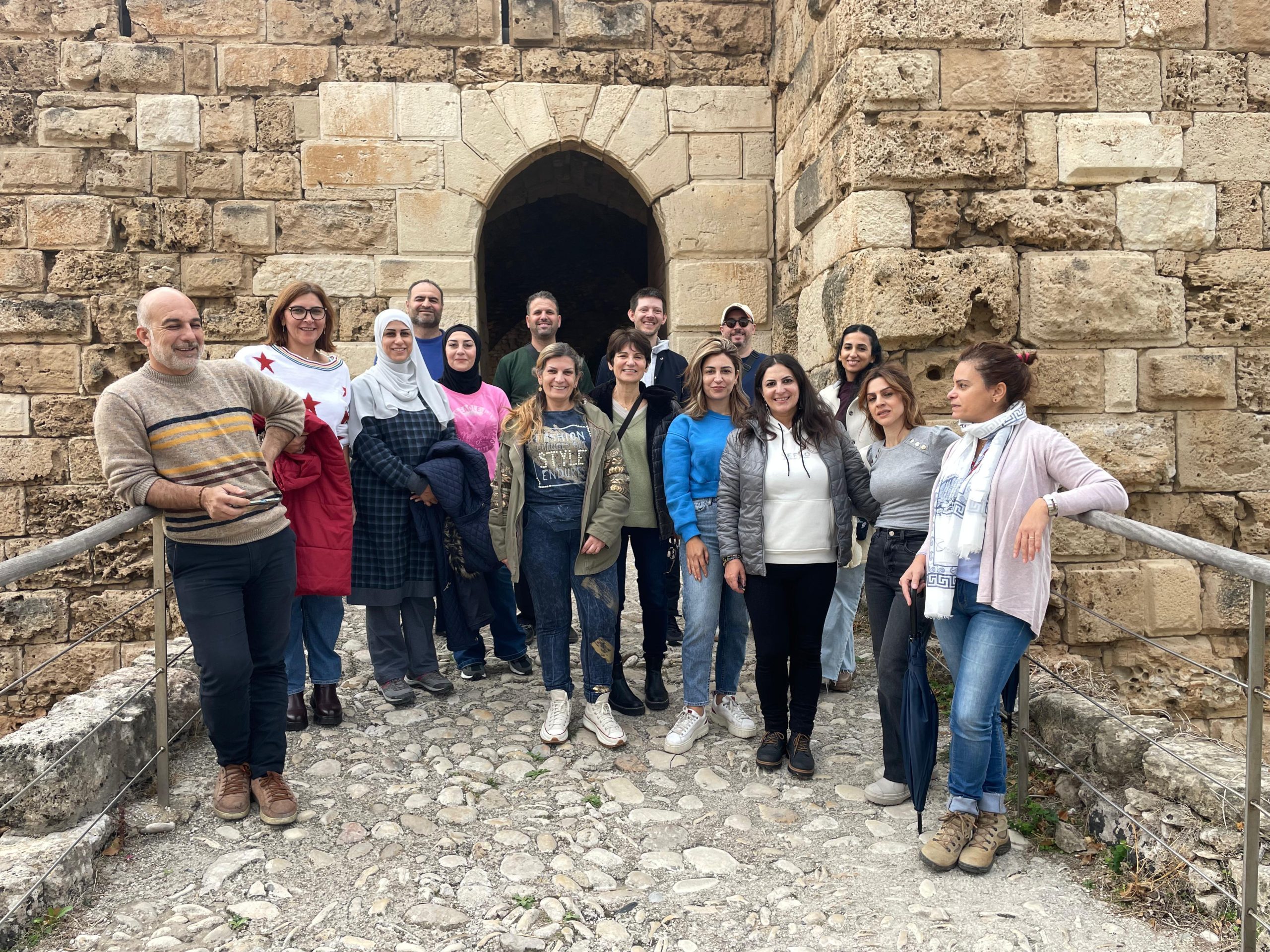 Workshop participants during a tour of Byblos generously led by local members of the DGA (Credit: U.S. Embassy Beirut).