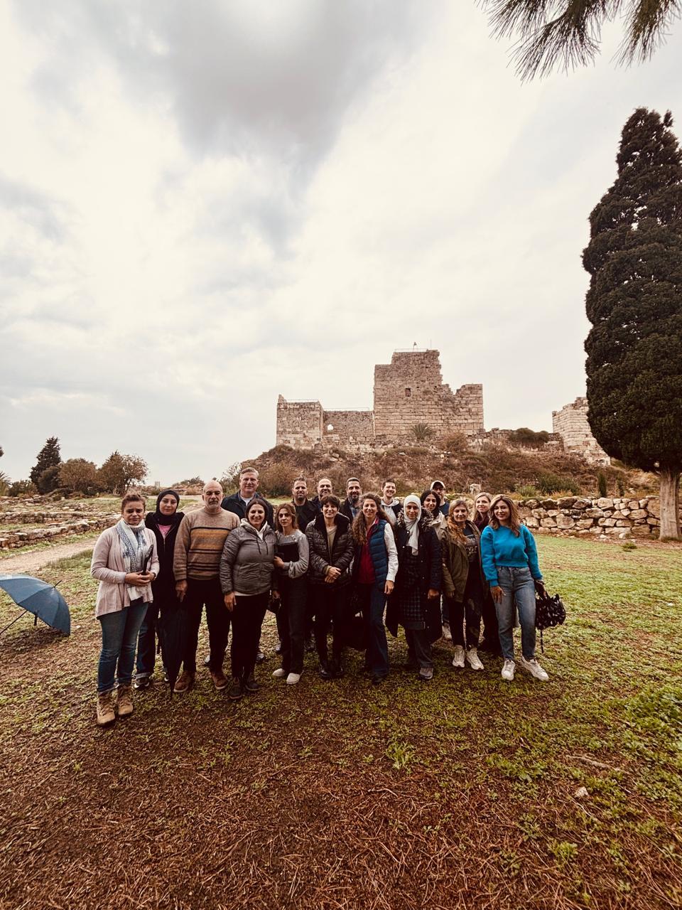 Workshop participants alongside Regional Director Dr. Tania Zaven and other members of the local DGA team at Byblos during on-site training (Credit: U.S. Embassy Beirut).