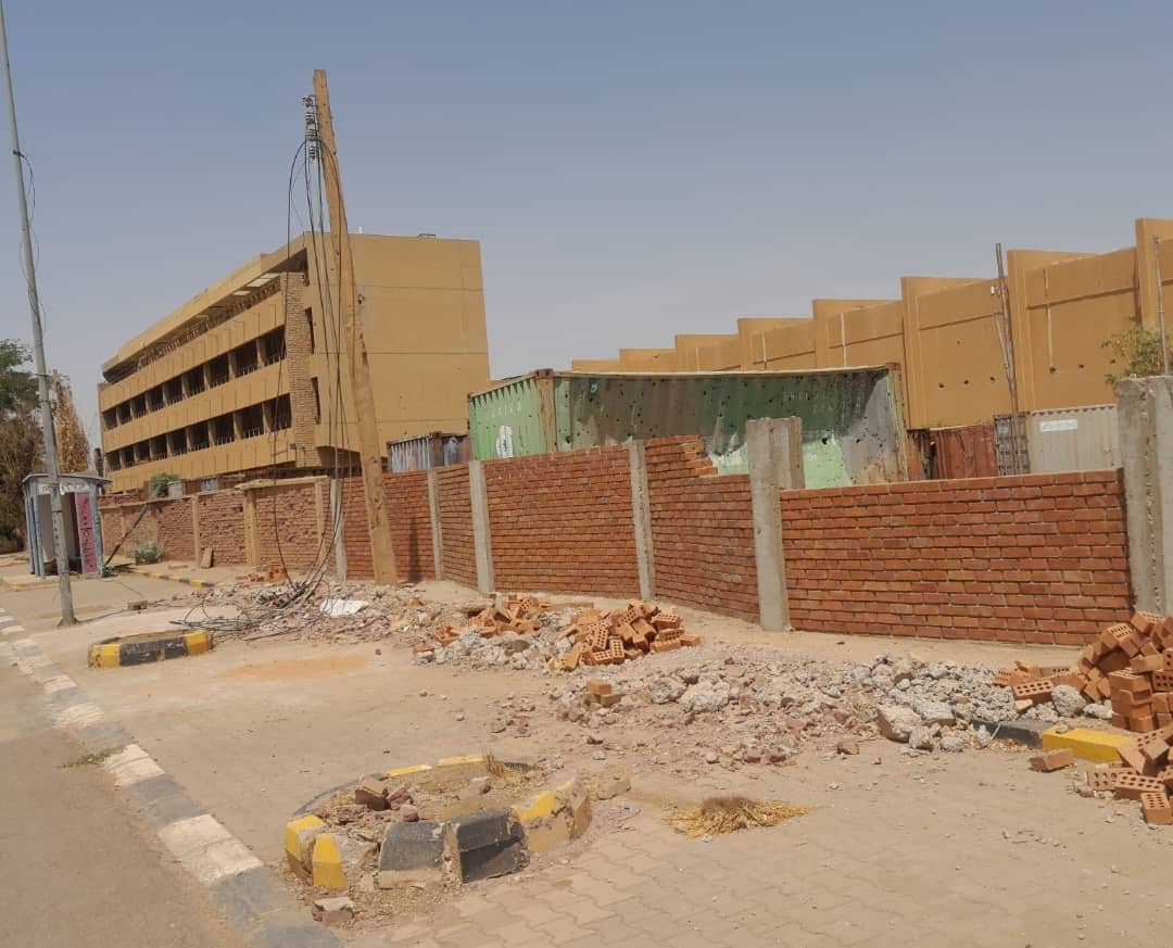 The replacement wall during construction.