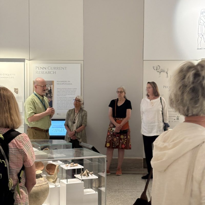 IMG_6294 Dr. William B. Hafford gives a tour of the Middle East Galleries at the Penn Museum on April 16, 2026. (Credit: ASOR)