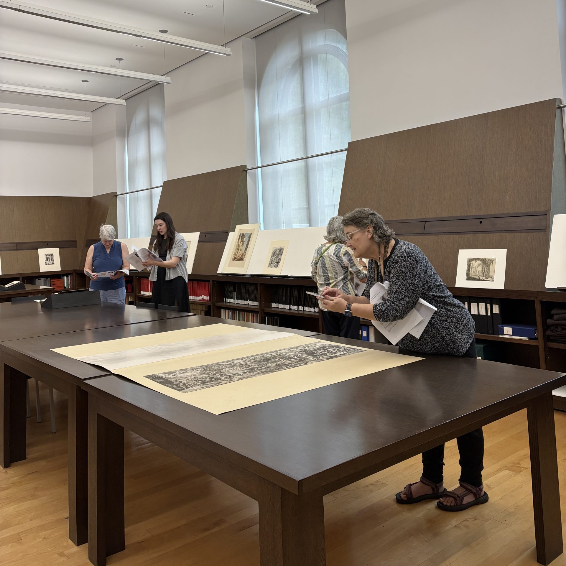 Friends of ASOR discover prints, drawings, and photographs in the Philadelphia Museum of Art's Print Room on April 17, 2026. (Credit: ASOR)