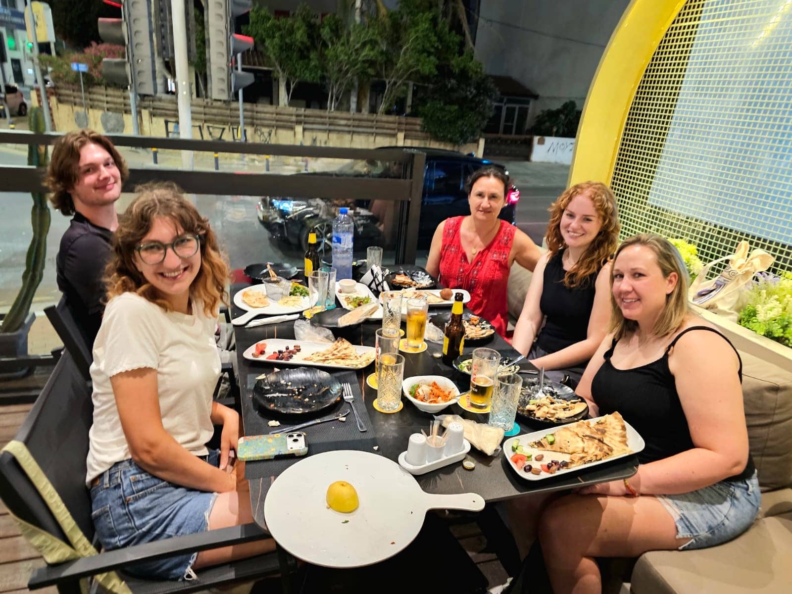 Dinner with other members of the project in Nicosia. From left to right: myself, Liam, Victoria, Cedar, and Traci.