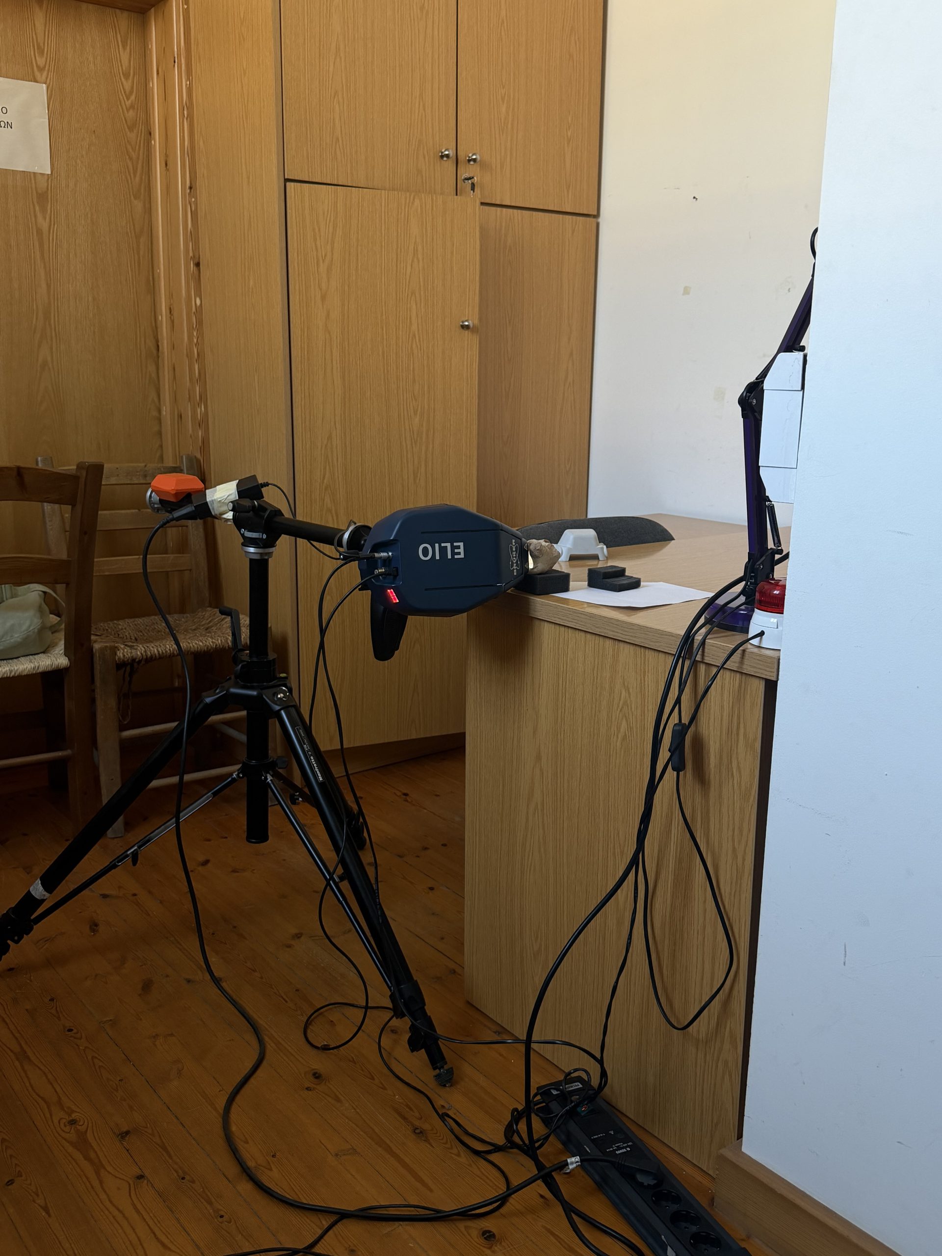 pXRF analysis on one of the objects at the Cyprus Museum.