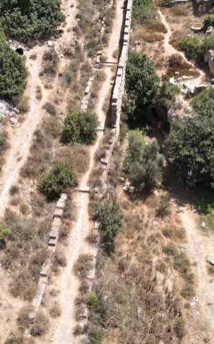 Stepped portico in valley street before flooding. (DOA/ASOR)