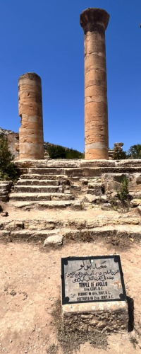 The current sign in front of the Temple of Apollo. New signage will be installed as part of the project. (DOA/ASOR)